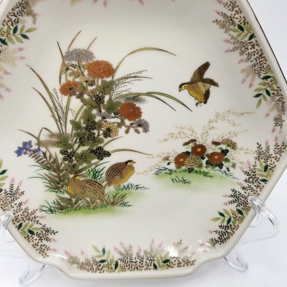 Vtg Otagiri Decorative Plate Birds Quail Pheasant - Picture 7 of 11